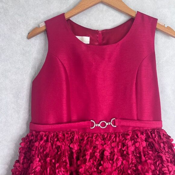 American Princess Dark Pink Satin Bodice Rose Skirt Tie Waist GIRLS Size 16.5 - Picture 4 of 10